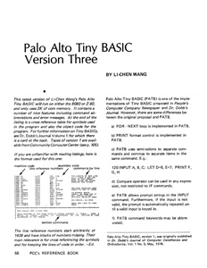 Palo Alto Tiny BASIC, Version 3